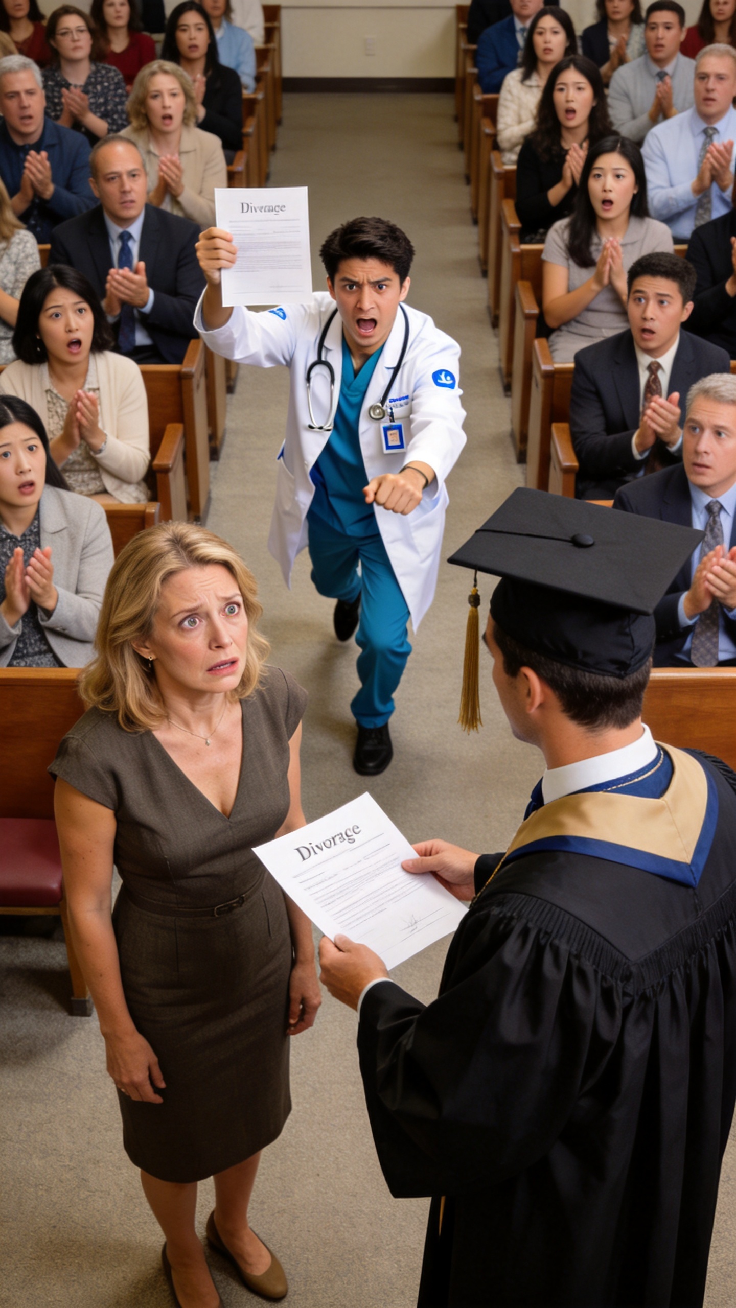 I Worked Two Jobs to Help My Husband Become a Doctor – At His Graduation, He Handed Me Divorce Papers, but Then His Classmate Stopped Me