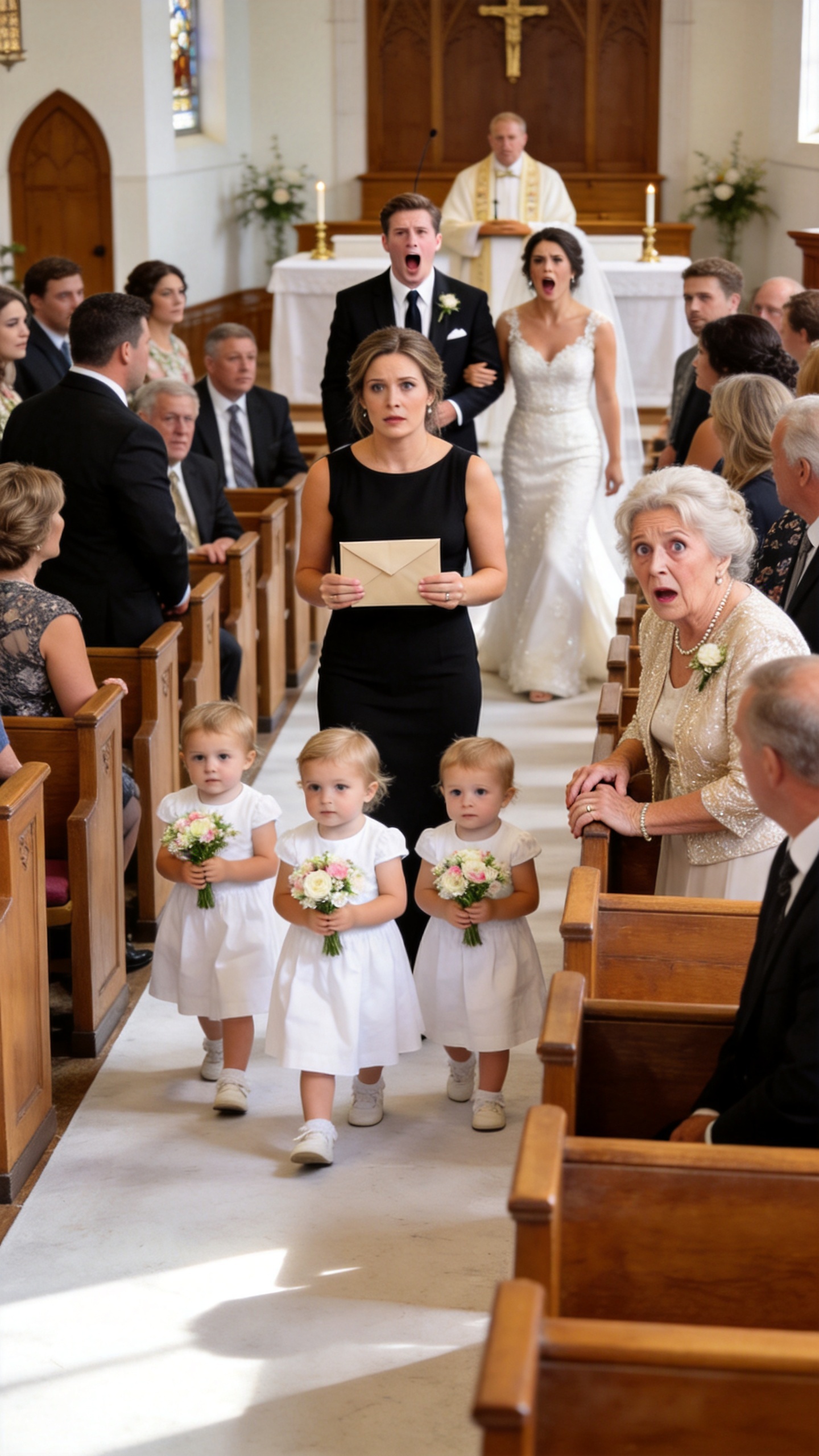 After 11 Years Of Being Called Barren, My Husband Put My Suitcase Outside And Said, "I Need A Woman Who Can Give Me Children." Three Toddlers Walked Into His Wedding And Made The Whole Church Go Silent