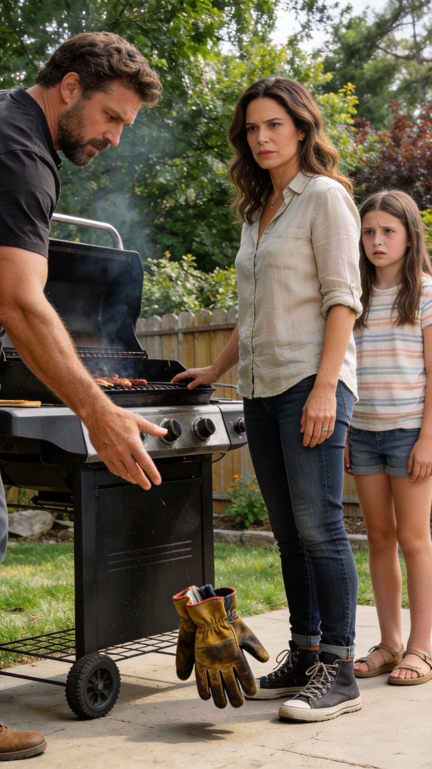 "Put These Gloves On, Or I'll Break Your Arm," My Brother-in-Law Said, Tossing Them at My Feet While My Daughter Trembled Beside the Grill. He Thought He Was Cornering a Quiet Single Mom. He Didn't Know the Woman He Mocked Had Spent Twelve Years in Special Operations Security.
