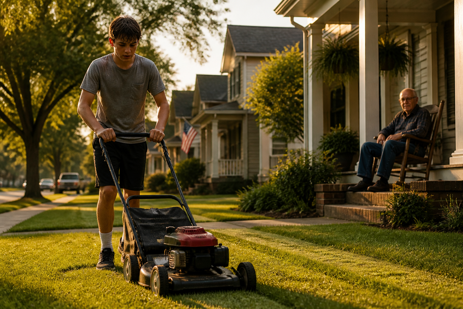 My Teenage Son Mowed Our Lonely Neighbor's Lawn for Free Every Saturday for 4 Years. At the Old Man's Funeral, a Lawyer Handed Him an Envelope and Said: 'He Left Very Specific Instructions.'