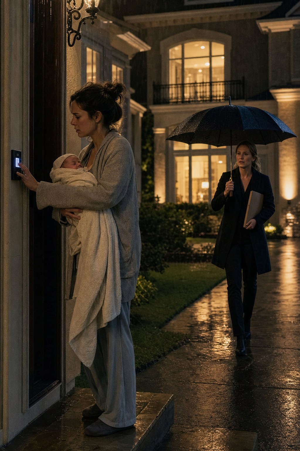 Three Days After Bringing My Newborn Daughter Home, My Husband Locked Me Out of the Mansion I Bought Before He Met Me. One Phone Call Made Him Lose the House He Thought Was His.