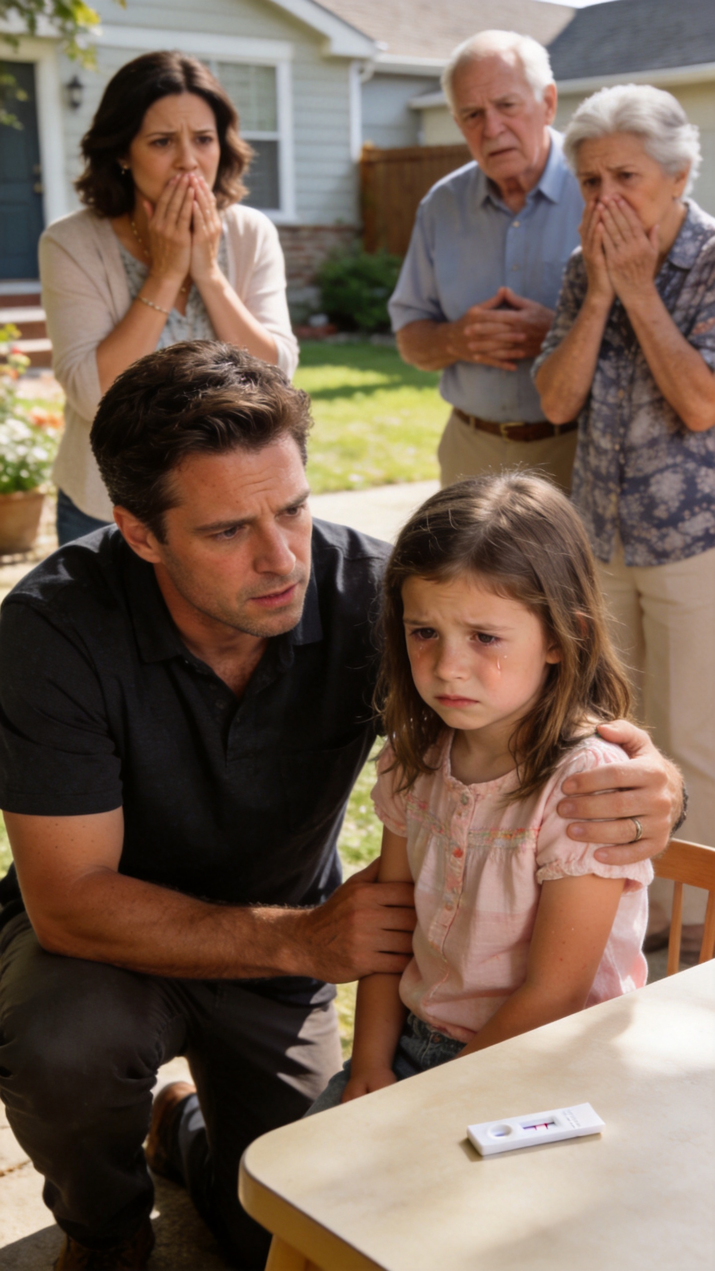 My five-year-old daughter hid from her aunt at a family gathering and quietly asked, "Daddy... am I supposed to say sorry?" Moments later, one small test exposed the truth my parents were desperate to cover up.