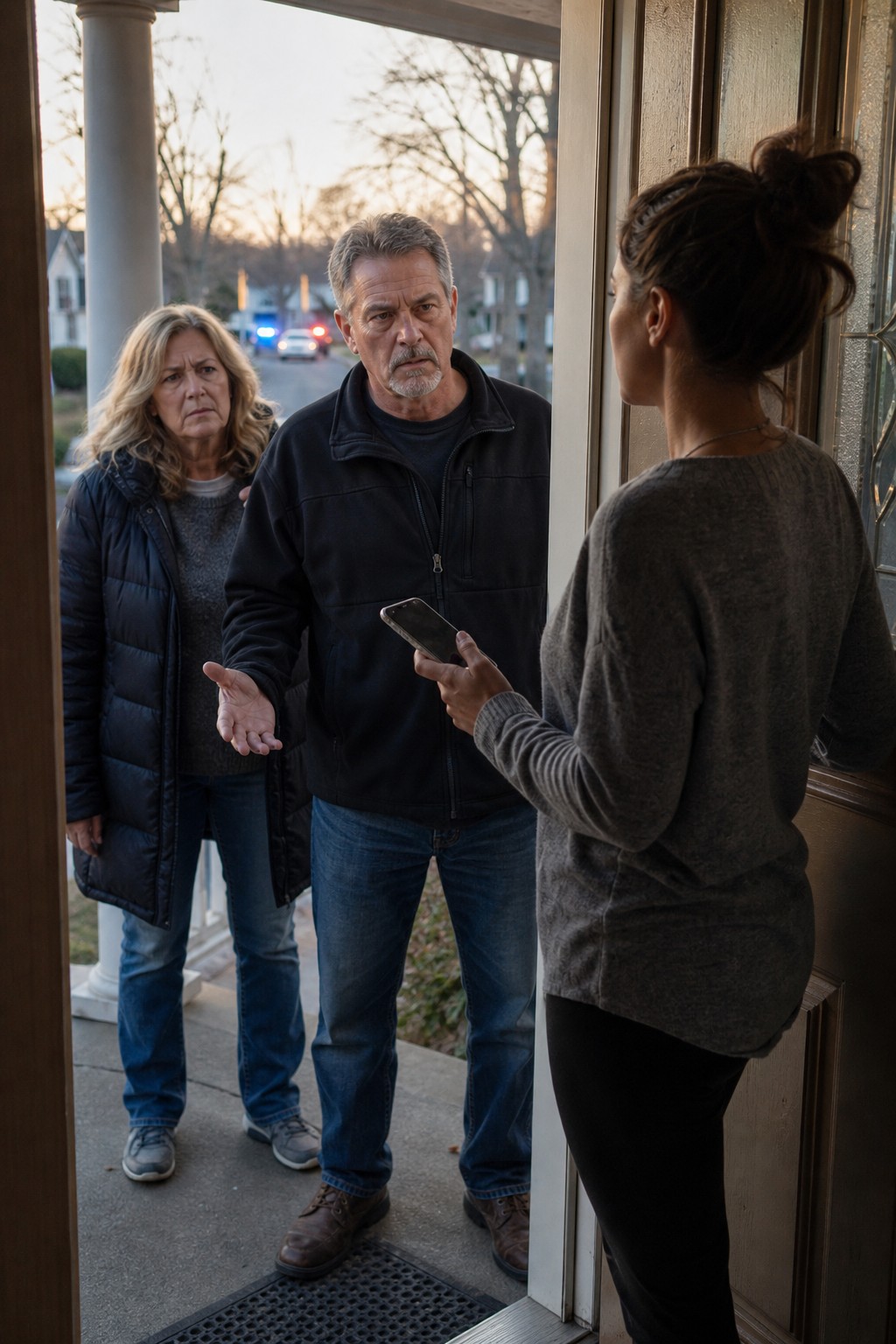 My parents showed up at my doorstep demanding to be let in, saying I owed them my home for raising me. I didn't argue, just told them to stay exactly where they were 'cause the police were coming.