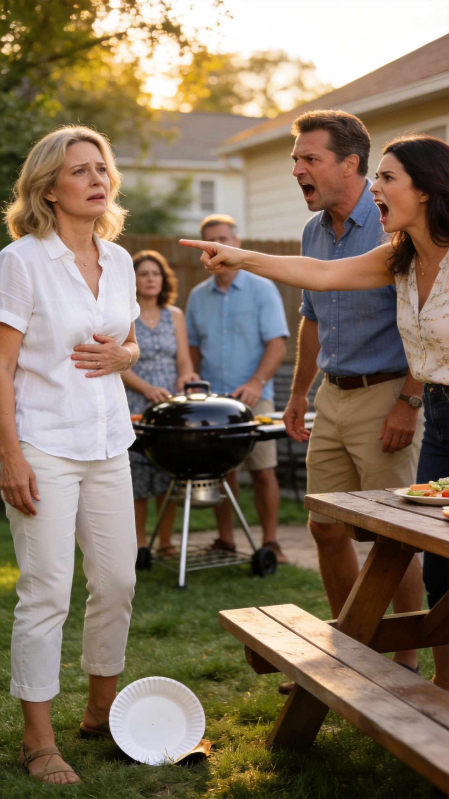 At a family barbecue, one accidental bump made my husband’s daughter scream at me like I was a stranger. When my husband chose her anger over my truth and told me to apologize or leave, I walked away heartbroken.