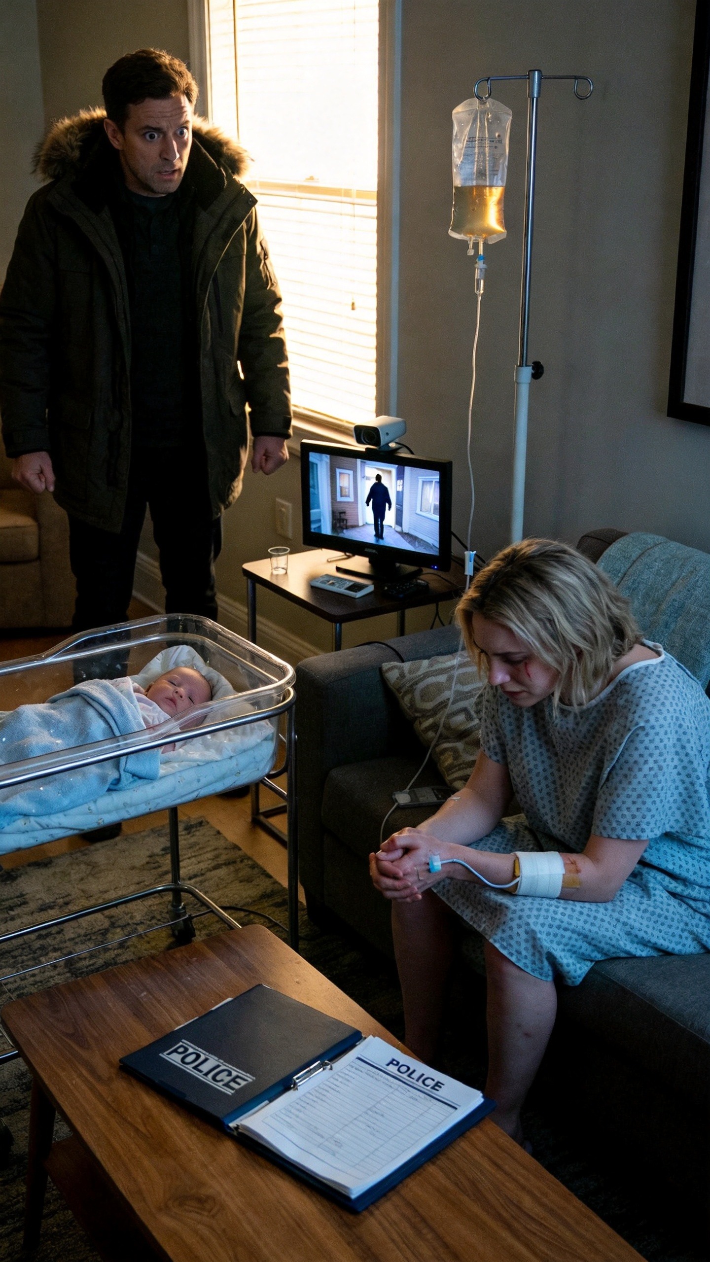 I Came Home Early on New Year's Eve and Found My Wife Starving After Surgery While Our Newborn Shivered in the Cold, Then the Security Cameras Exposed the Betrayal That Led to a Police Report