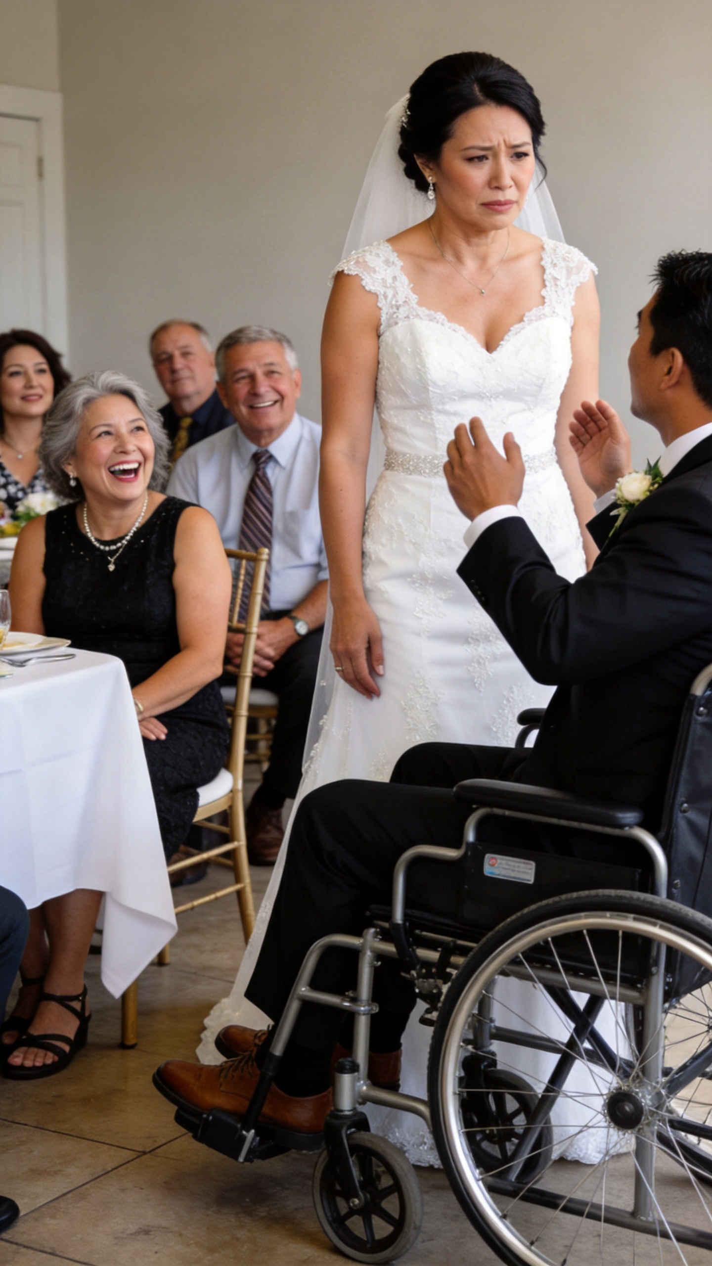 My Parents And Younger Sister Laughed Loudly At My Wedding. "Of Course Only A Cripple Would Marry A Failure Like Her," My Father Sneered - Then My Groom Locked His Wheelchair Brakes And Stood Up