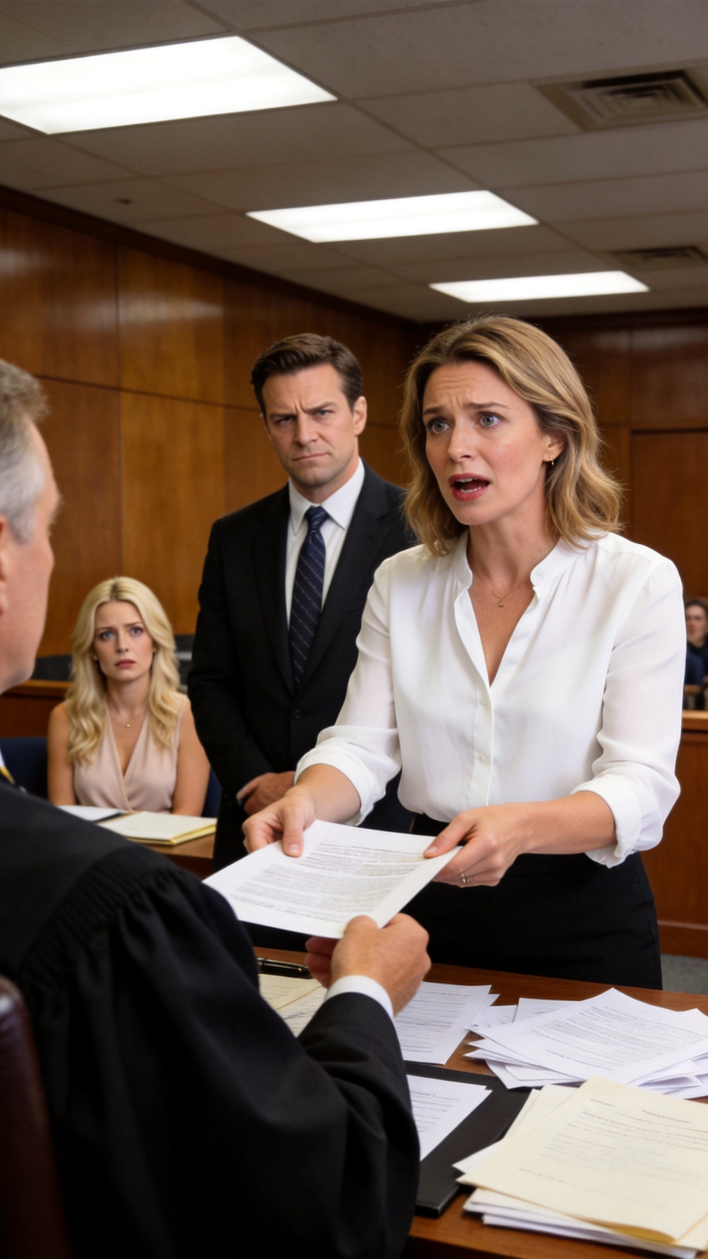 My husband strolled into our divorce hearing hand-in-hand with his mistress, basking in a smug victory he thought he’d bought with forged evidence and stolen wealth. He actually laughed, promising I’d leave the courtroom with nothing. But the exact moment I unbuttoned my silk blouse, the judge’s face drained of color and a suffocating silence gripped the entire room. That was the split second my husband realized his darkest nightmare was about to hit the light.