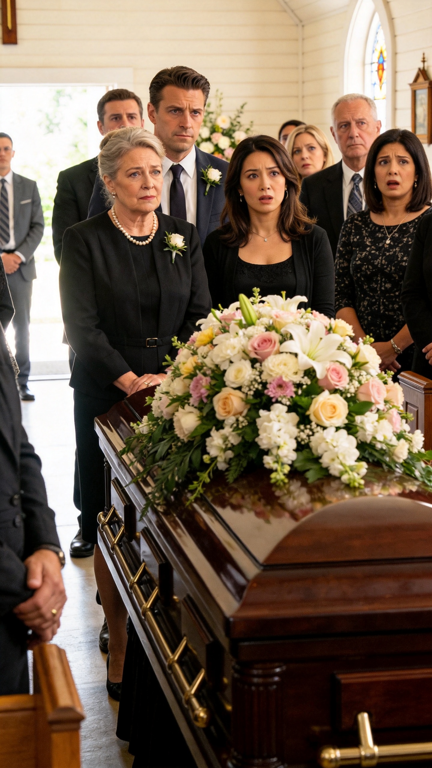 My Pregnant Daughter Was In Her Coffin When Her Husband Walked Into The Church Laughing With Another Woman, But When The Executor Read The First Line Of Her Will, His Smile Died Before The Hymn Ended