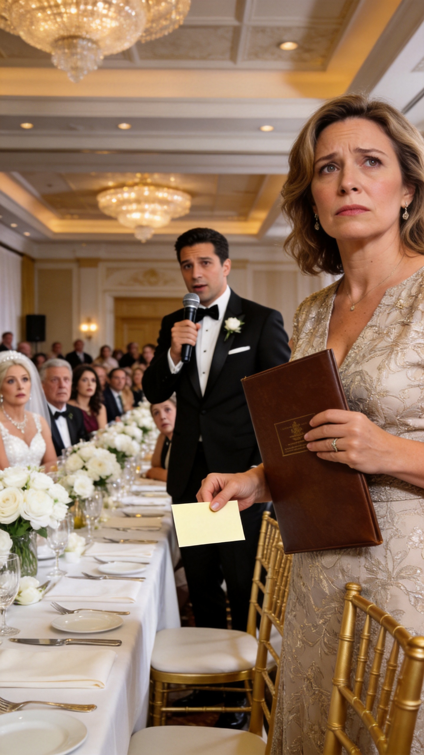 I Found A Seat Card At My Brother's Wedding That Said, "Broke Sister Living Off The Groom." Everyone Laughed, Until He Took The Mic And Asked Me To Bring The Folder From My Car