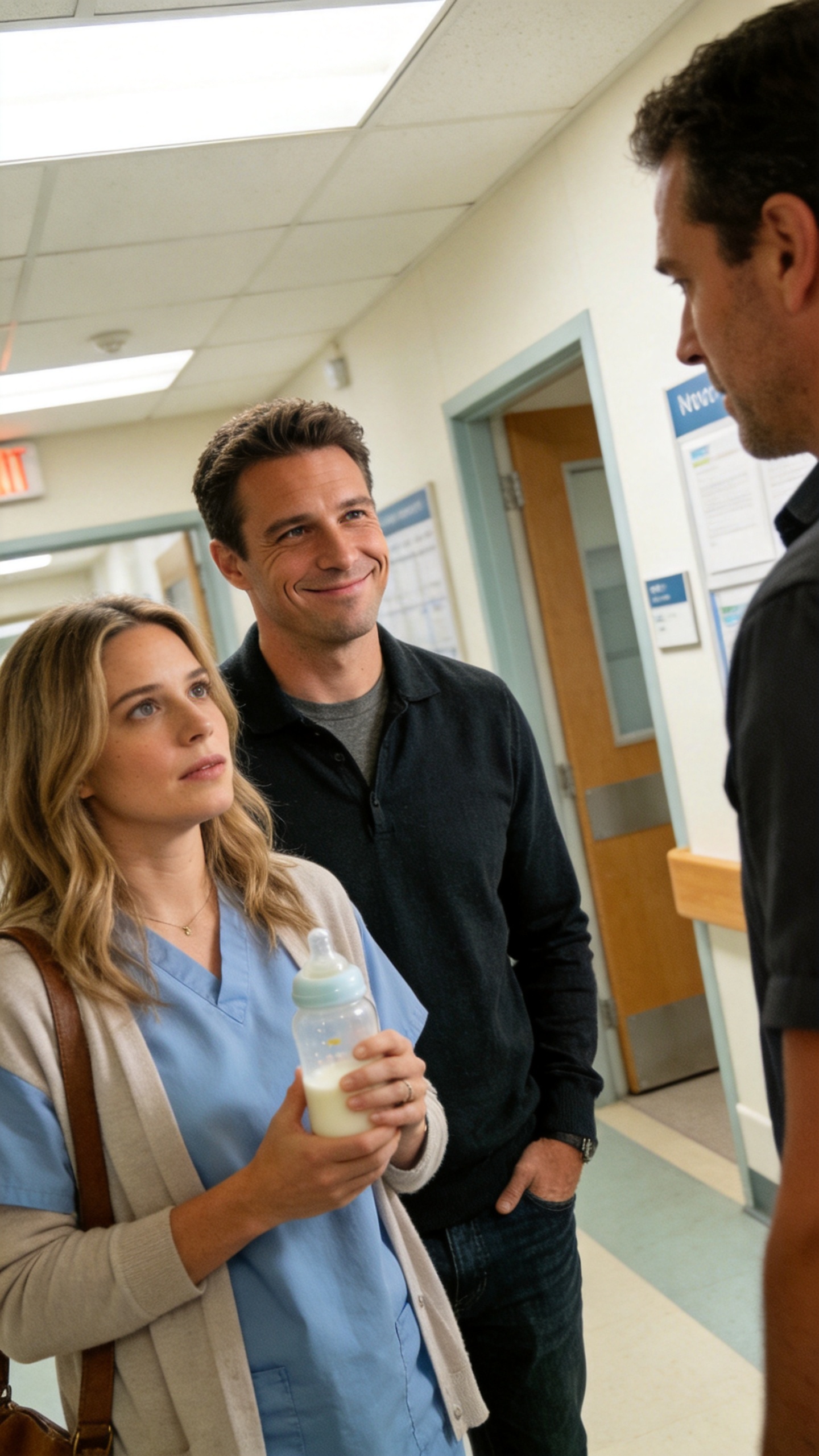 One year after the divorce, I ran into my ex-husband at the hospital, and when he smirked about having a one-year-old son with my former best friend, I smiled and said, "Really?" — five minutes before a man walked in and she dropped the baby bottle.