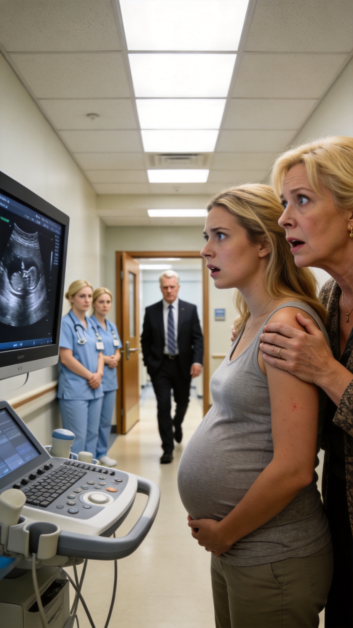 At the VIP clinic, I was helping my nine-month pregnant daughter out of her clothes for her final ultrasound. When her shirt dropped, I stopped breathing.