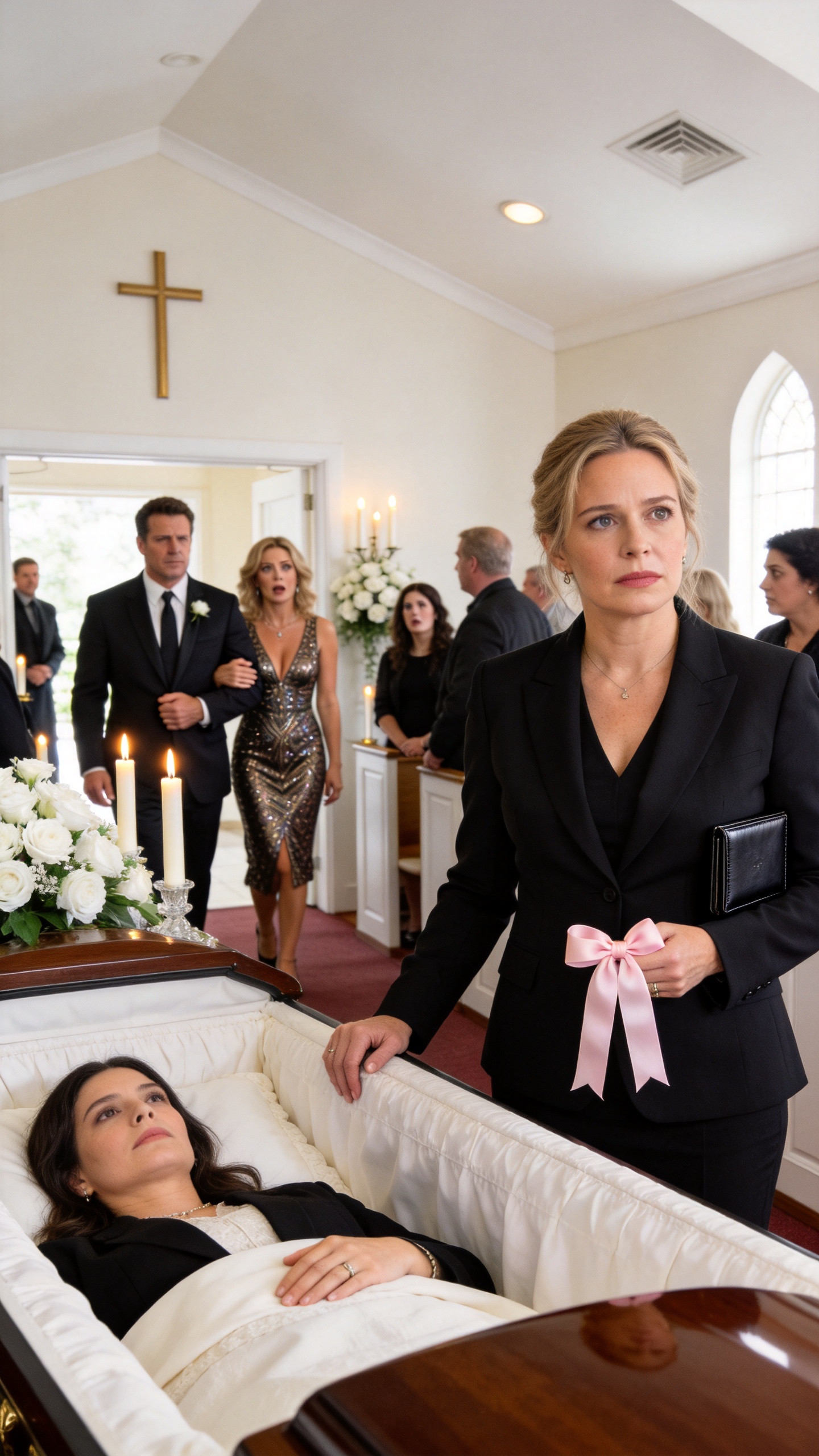 I Stood Beside My Sister's Coffin Holding The Ribbon Meant For Her Unborn Baby When Her Husband Walked In With His Mistress. Then I Lifted My Badge And Said, "You Really Thought I Wouldn't Find Out?"
