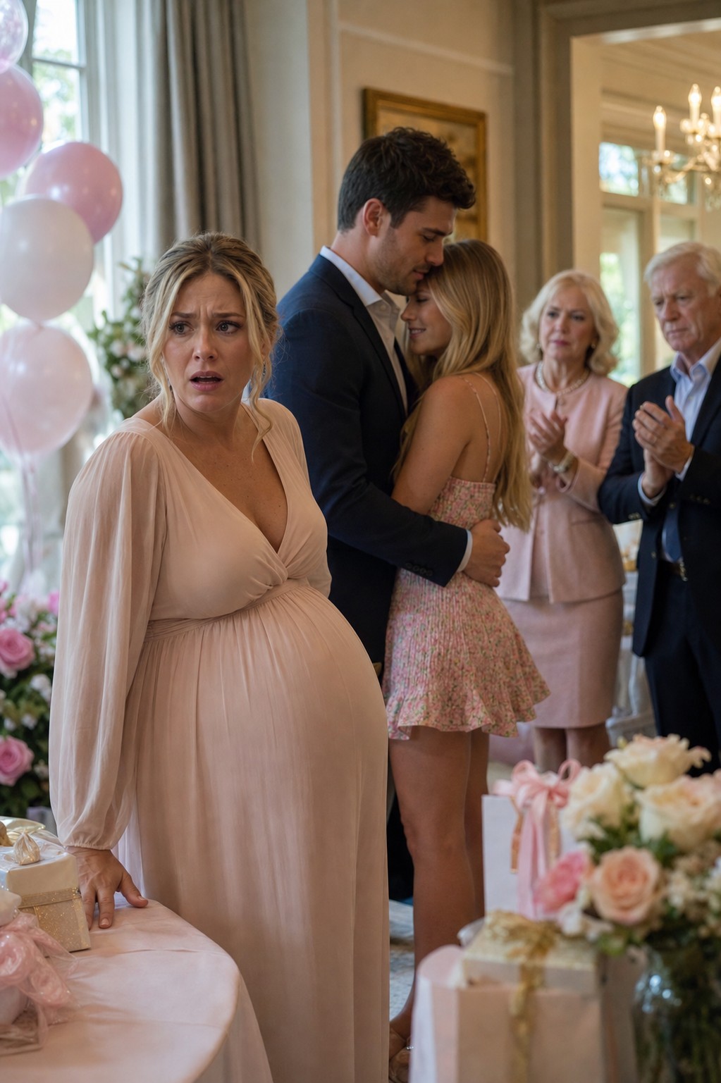 I was eight months pregnant with our miracle baby when my husband brought his 22-year-old mistress to our baby shower. When I told them to go, he punched me in the stomach, making me fall into the table. "She's having the real heir, you useless woman," he scoffed as his rich parents cheered. The Countdown