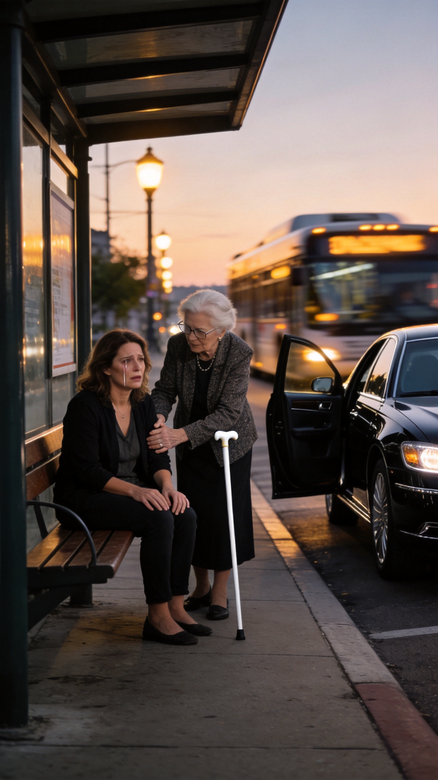 My Husband Stranded Me At A Bus Stop With No Money To Teach Me A Lesson. Then A Blind Millionaire Took My Arm And Taught Him One In Front Of His Boss
