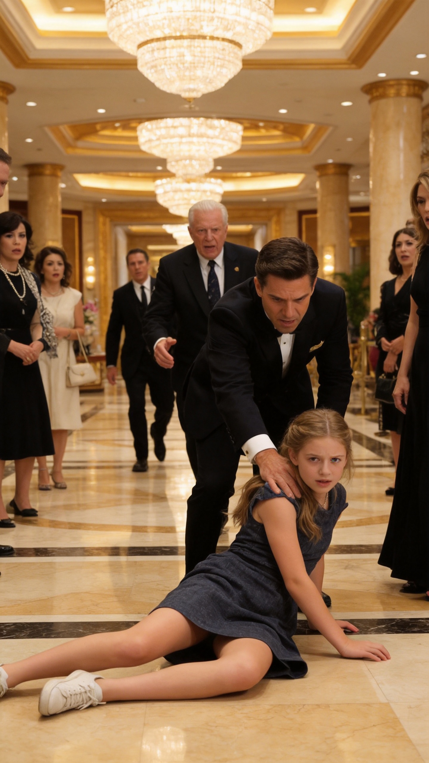 An Arrogant Hotel Manager Shoved A Simply Dressed Girl Across The Marble Floor, Not Knowing She Was The Billionaire Owner's Daughter