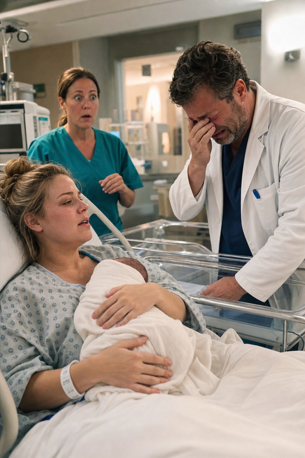 She went to the hospital to give birth, but the instant the doctor laid eyes on the baby, he burst into tears.