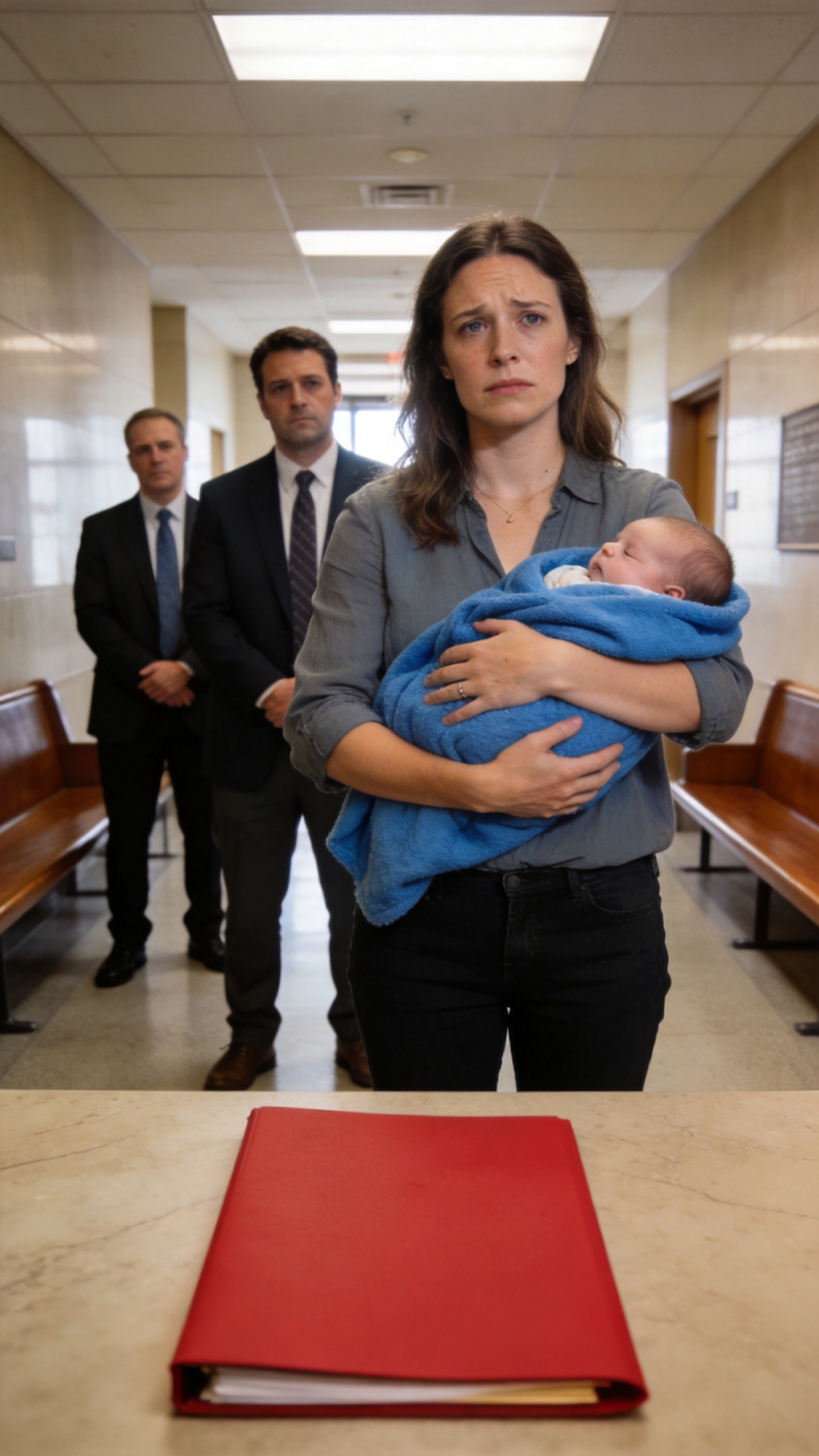 I Walked Into Court Holding My Newborn Son While My Husband's Lawyer Smiled Like I Was Already Defeated. Then I Placed One Red Folder Before The Judge And Said, "This Baby Is Not The Reason I Am Here"