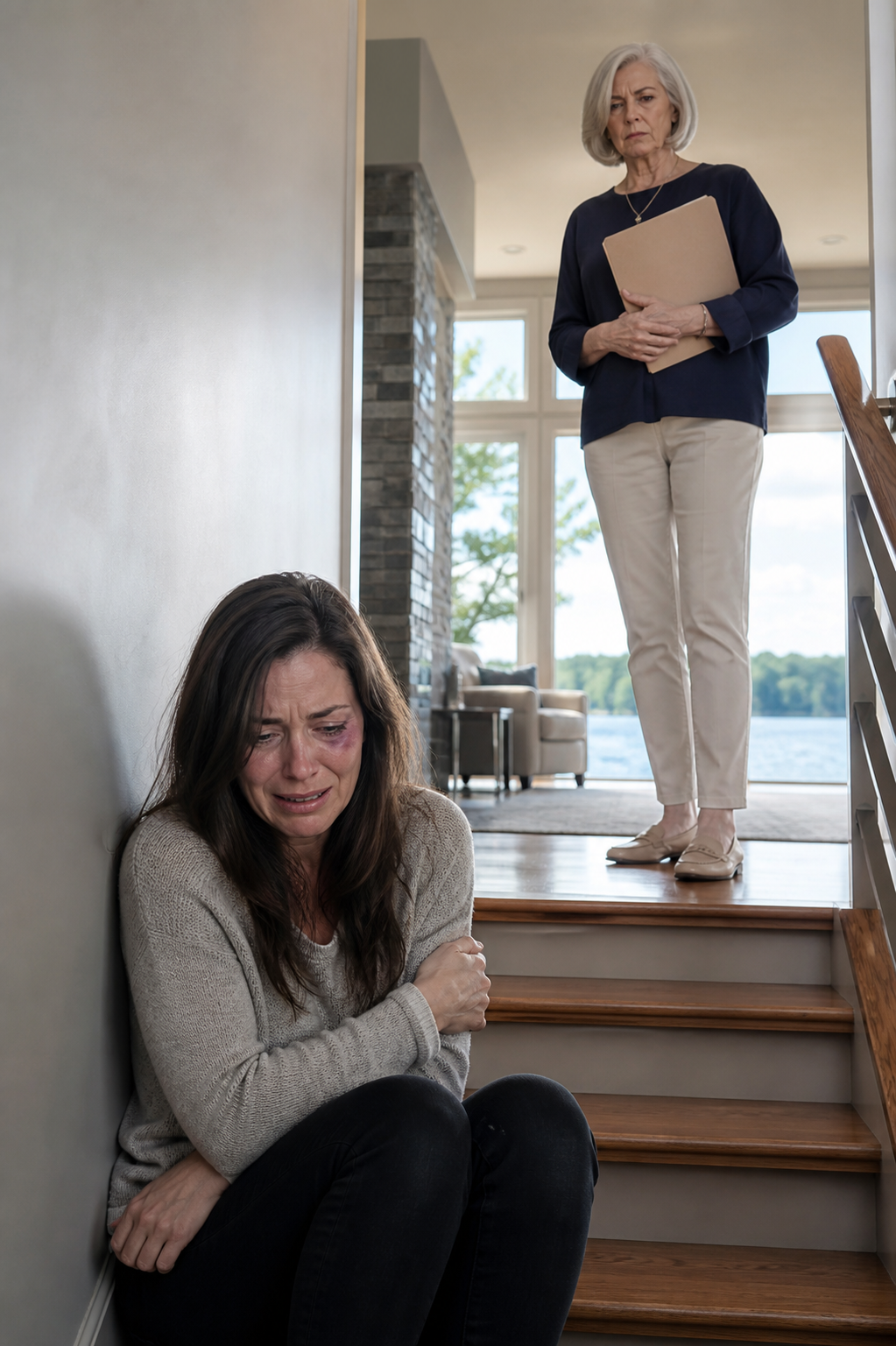 My Mother-in-Law Pushed Me Down the Basement Stairs for the Deed to My Lake House. My Husband Found Me Bruised at the Bottom, Whispered, “You Should Have Just Given It to Her,” Filed for Divorce, and Moved In Two Weeks Later. They Never Read the One Clause in Grandpa’s Trust.