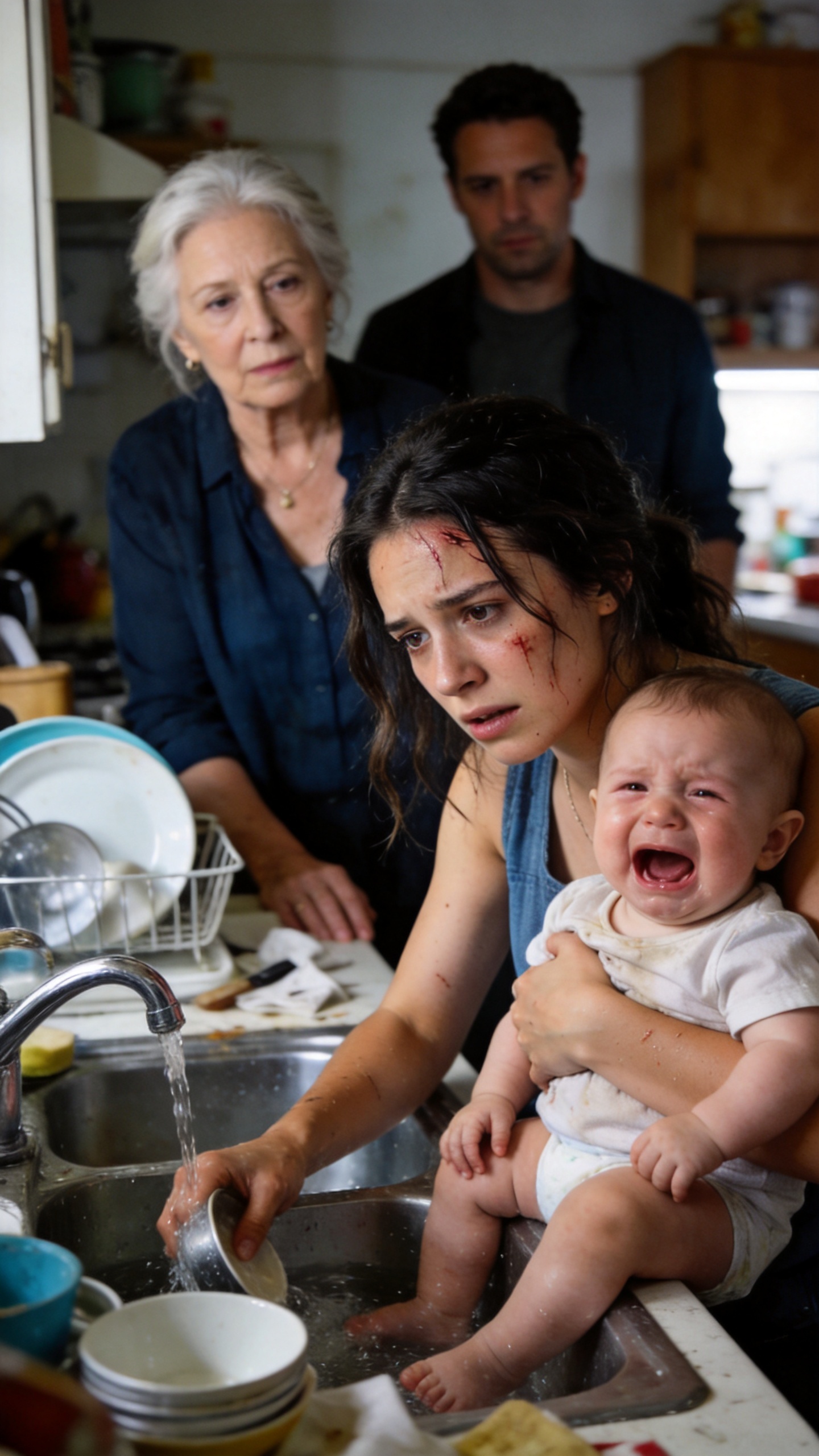When I arrived at my daughter's house, she was holding her crying baby with one arm while washing a mountain of dishes with the other.
