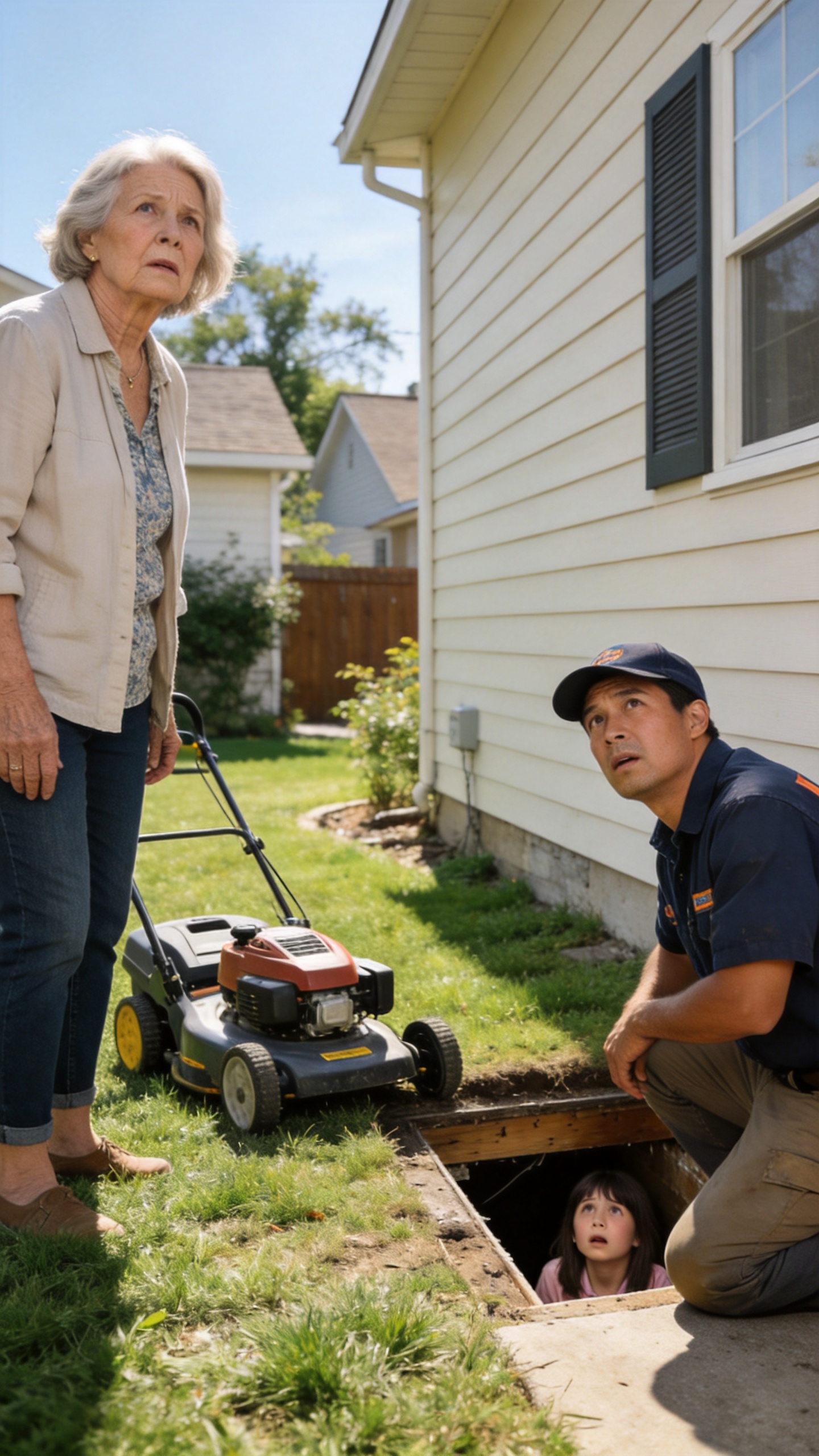 I Paid A Man To Mow My Daughter's Lawn, And He Heard Crying From Beneath The House