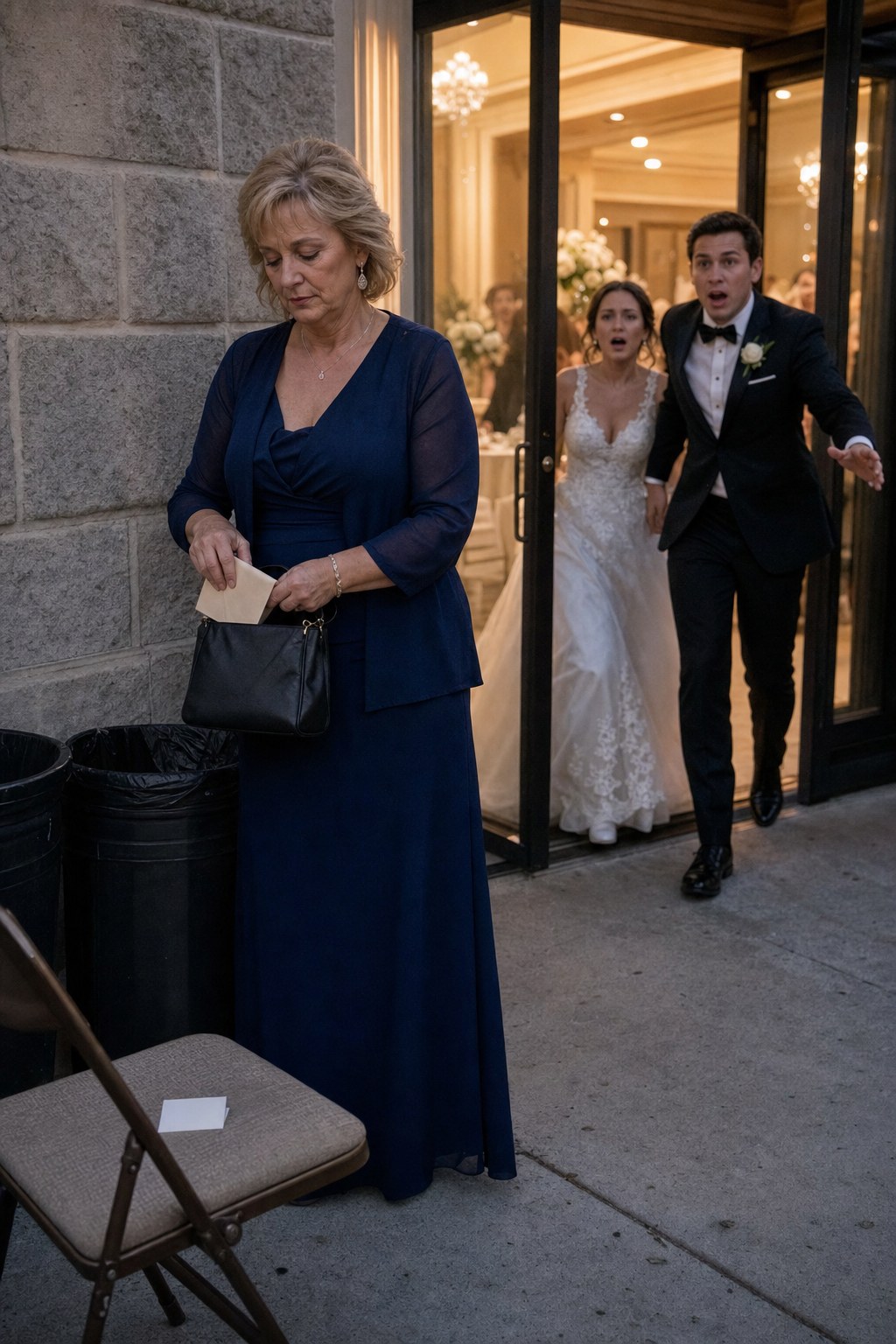 At My Son's Wedding, My Seat Was Outside Beside the Trash Cans. The Bride Smirked, "Guess You Don't Count." Then She Learned What Was in the Envelope I Took Back.