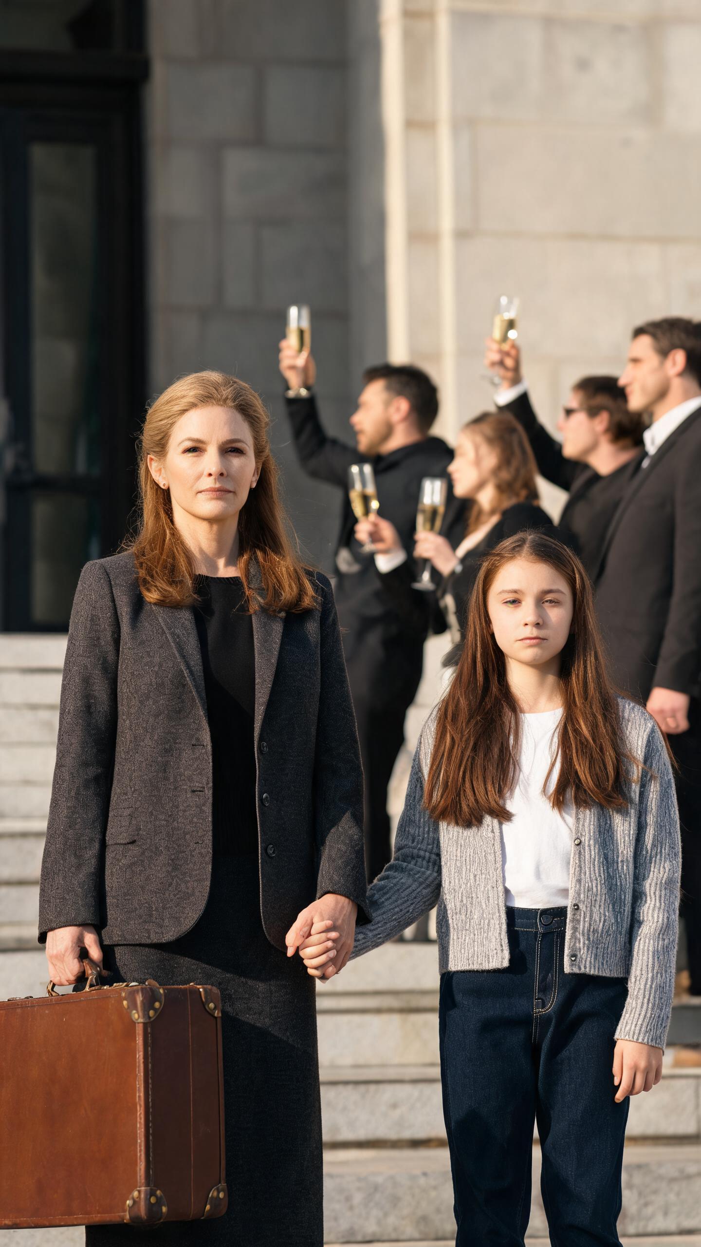 Outside The Courthouse, My Ex-Husband's Family Opened Champagne While My Daughter Held My Suitcase. His Mother Raised Her Glass And Said, "At Least This Nightmare Is Over." She Had No Idea What I Was About To Become