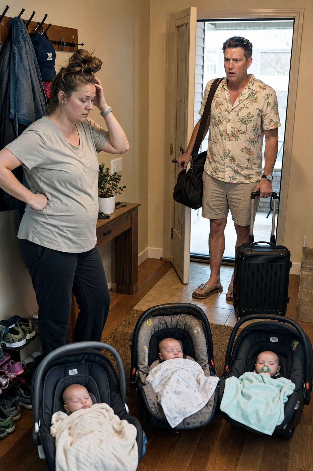 My Husband Left Me With Our Six-Month-Old Triplets and Went on a Beach Vacation Alone Saying I 'Hadn't Earned a Break'  -  When He Returned Home, His Smug Smile Faded Away
