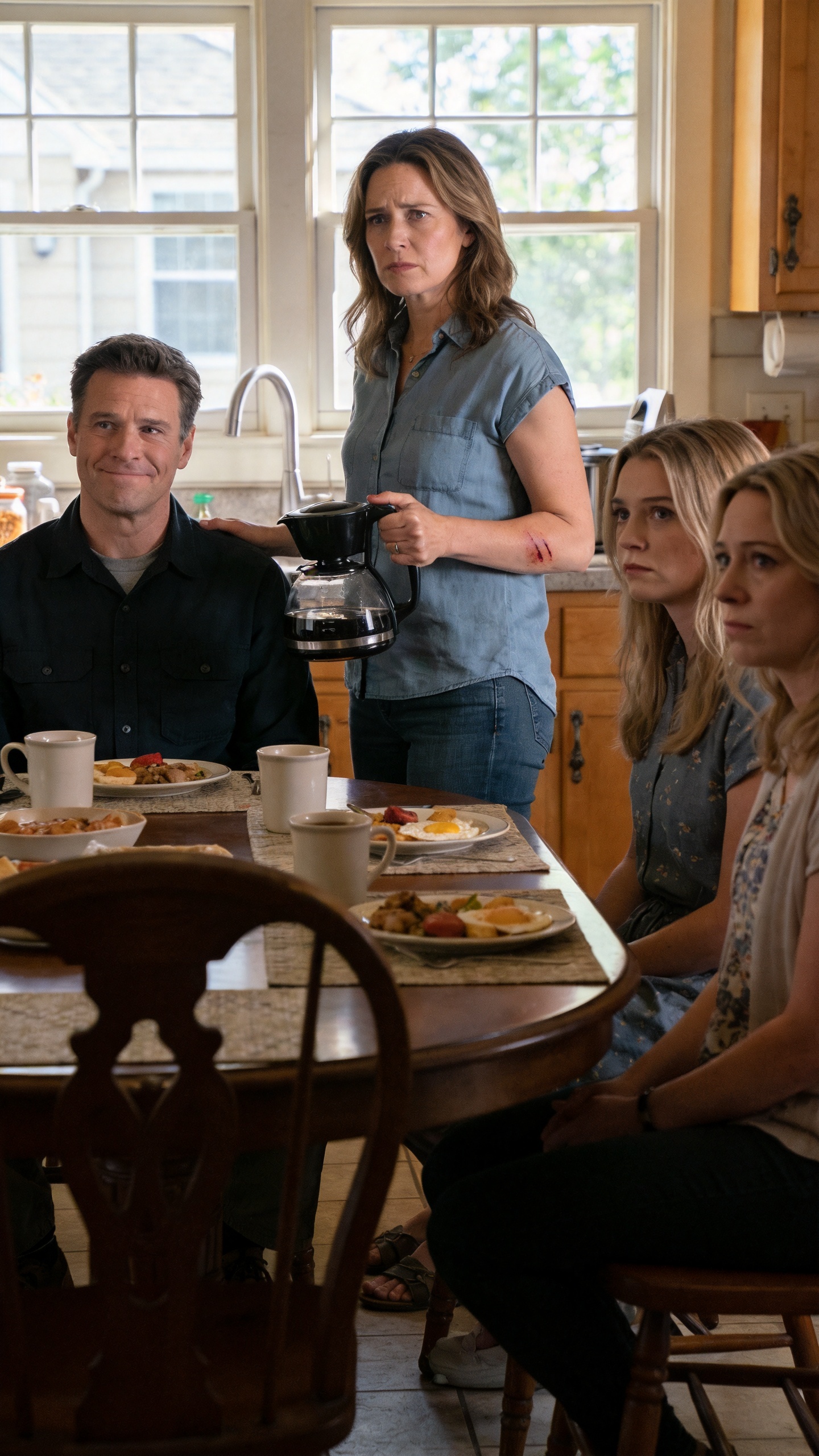My Husband Hit Me Over The Wrong Coffee, Then Smirked At The Breakfast I Made, Never Expecting The Guests At My Table Were There To Watch Him Fall