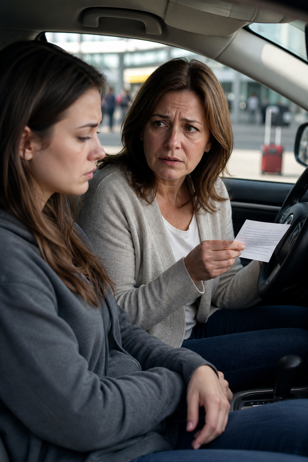 After I dropped my husband off at the airport, I took our daughter to lunch. She burst into tears and whispered, "If I don't hide the suitcase today, Dad says you'll go to prison." I read the six handwritten instructions he'd given her, pretended I'd been rushed to the hospital, and waited for his call... but his very first question exposed who he'd planned to sacrifice all along.