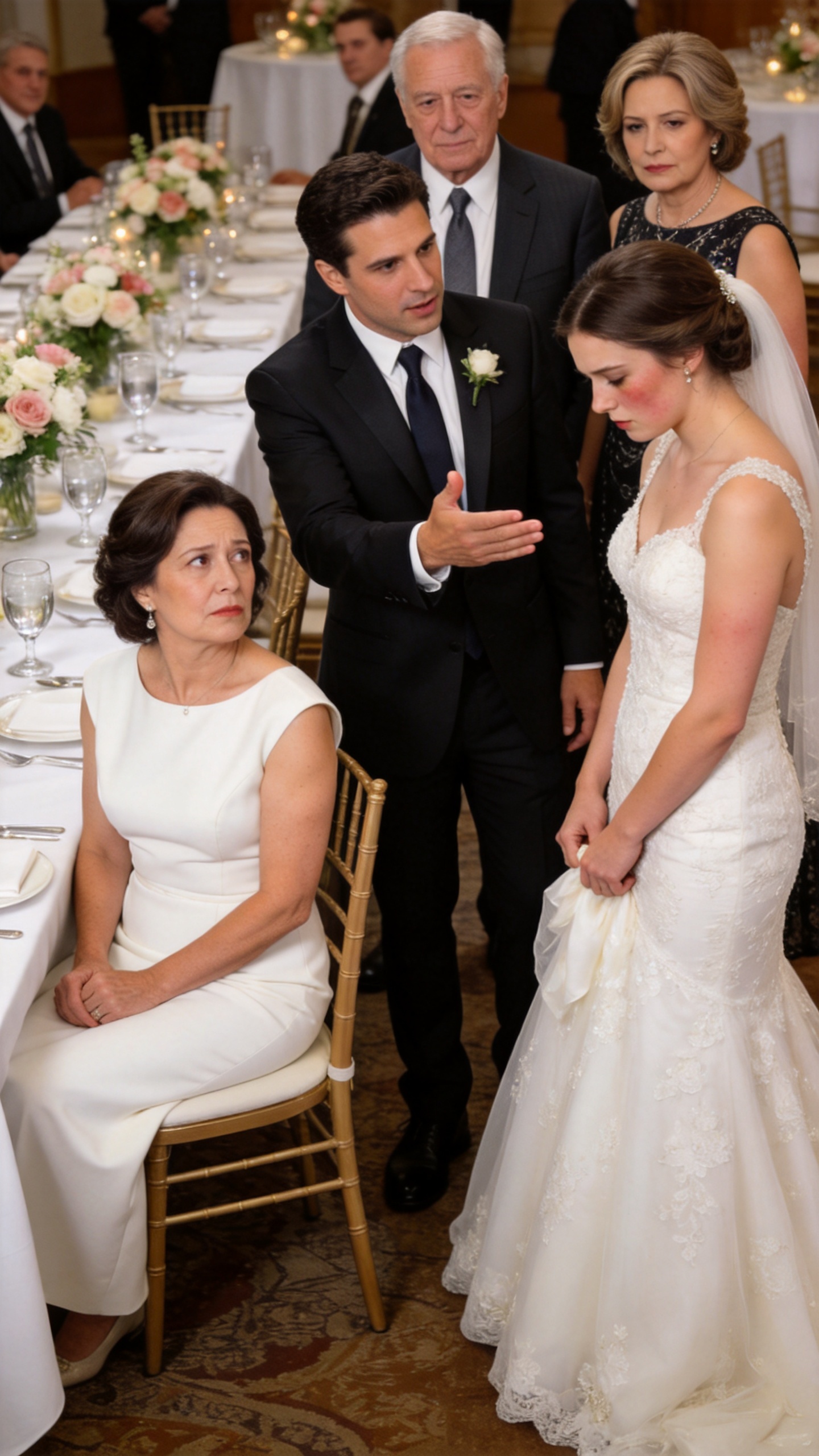 At my daughter’s wedding, the one I quietly paid for, her fiancé introduced me to his elegant parents with a smile that made the whole table uncomfortable. “this is her mother,” he said. “the one we have to keep happy until tonight is over.”