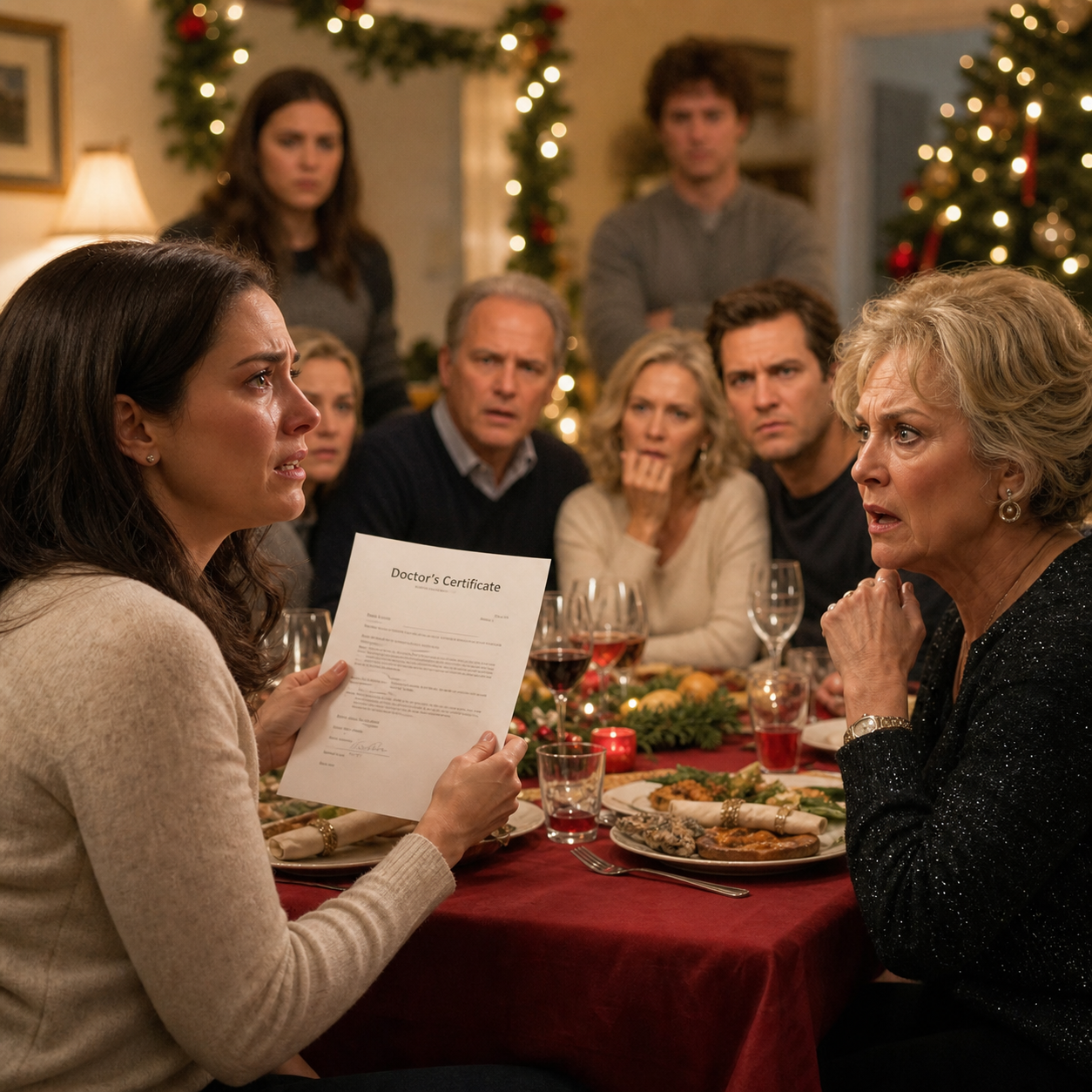 My Mother-in-Law Told the Whole Family I Was Cheating on Her Son - So I Brought My Doctor to Christmas Dinner and Handed