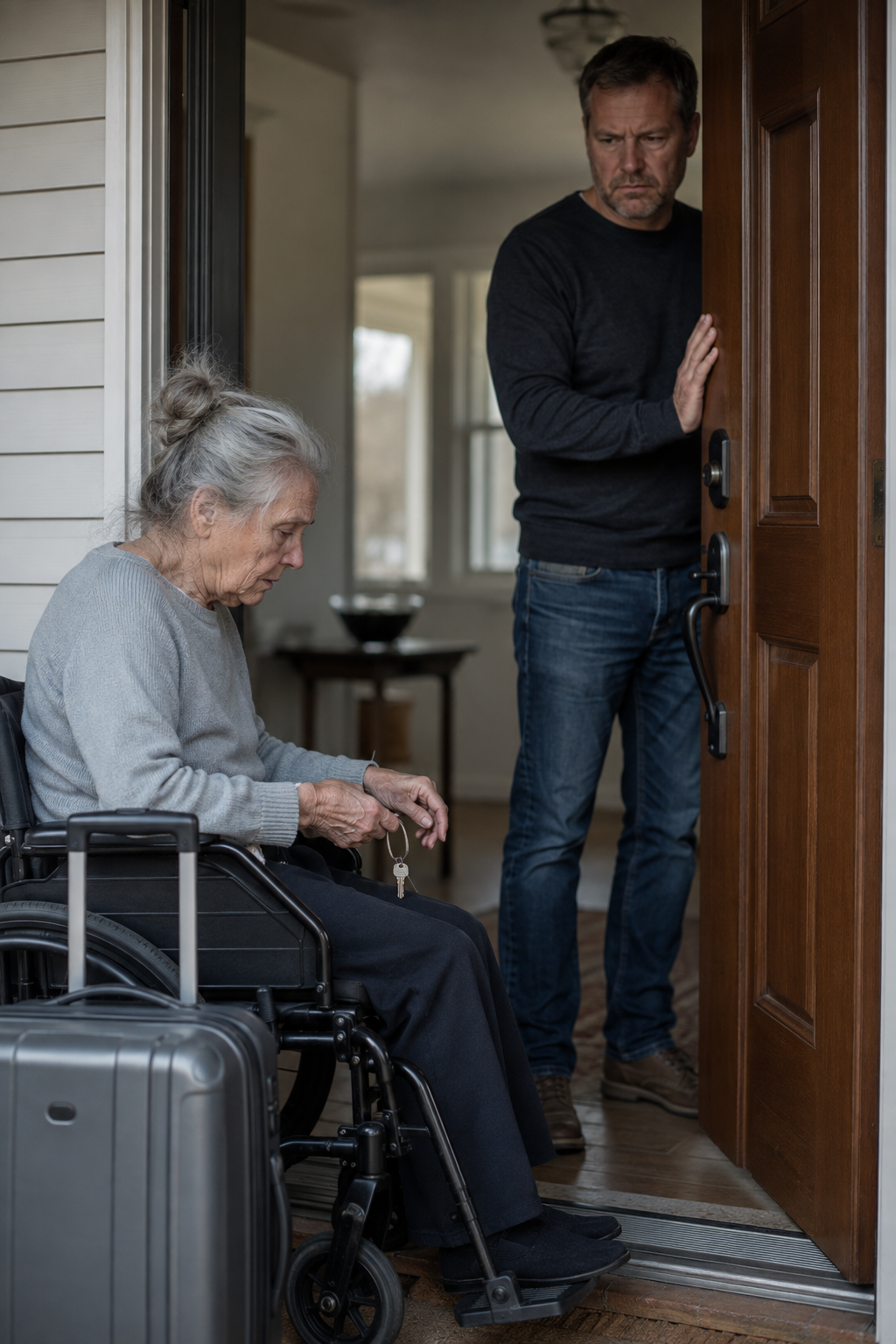 I Rolled Up to My Son's Door in a Wheelchair and Begged for a Place to Sleep, but He Closed It Like I Was a Stranger. The Next Morning, I Found My Late Husband's Old Banking Card in a Forgotten Drawer, and the Manager Stood So Fast His Chair Hit the Wall Before Whispering, "Mrs. Ellis, You Need to See This."