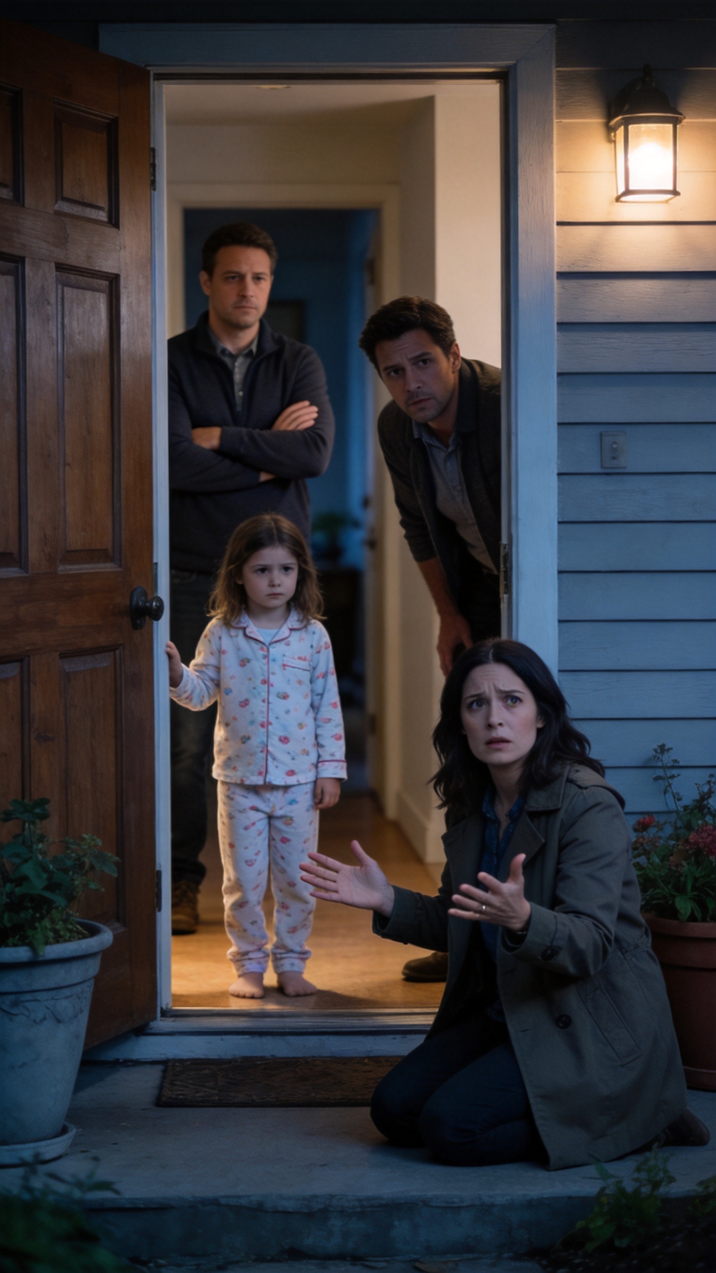 A four-year-old girl opened the door in tears and pleaded, "Mom, please don't come inside... the aunt might scare me again." Meanwhile, the girl's father had already prepared false evidence and legal documents to keep her away from her mother.