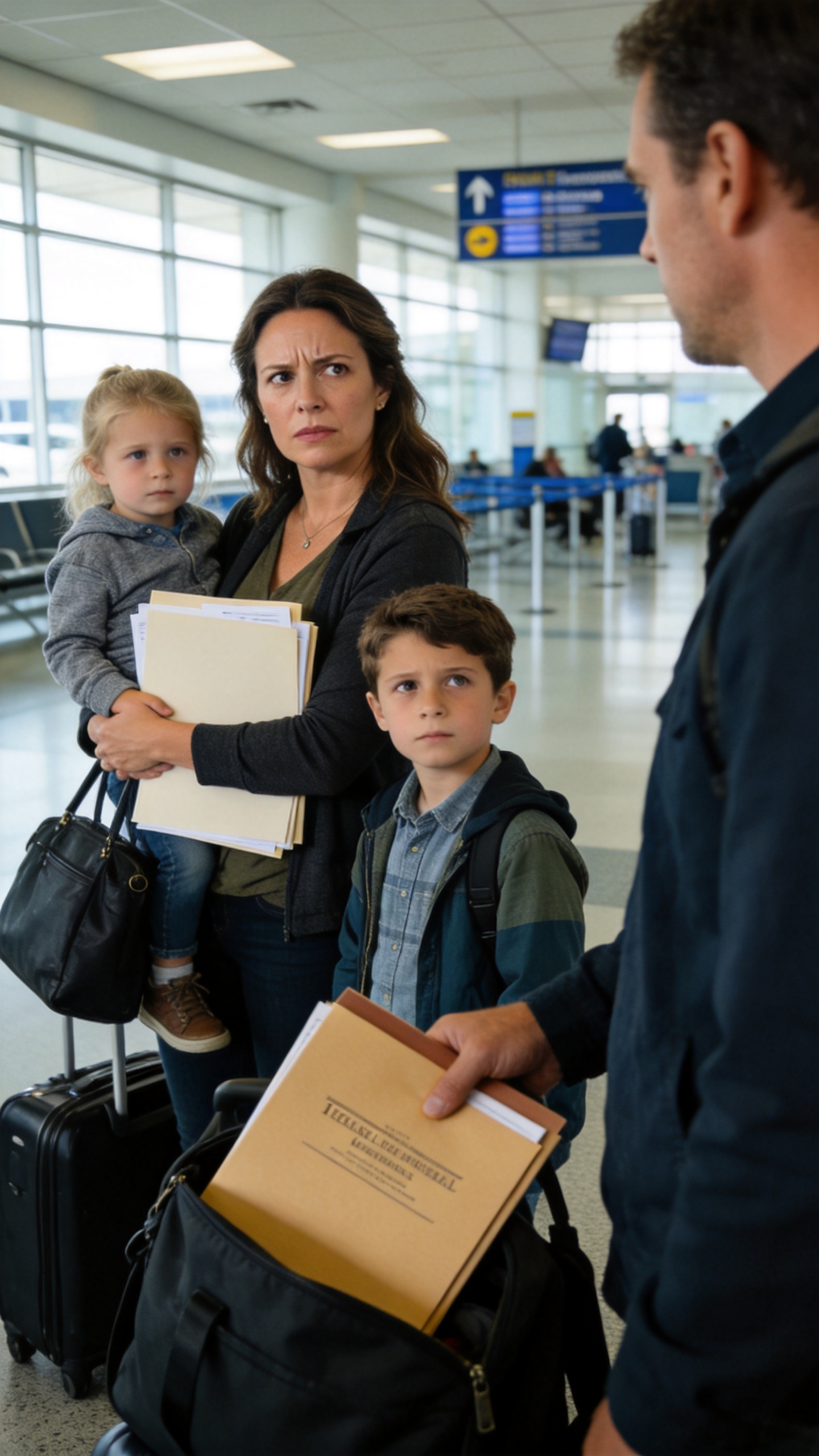 My brother stranded me and my kids at an airport in a foreign country without money or documents so he could take my house, but when he opened the front door, we were already inside waiting with a surprise…