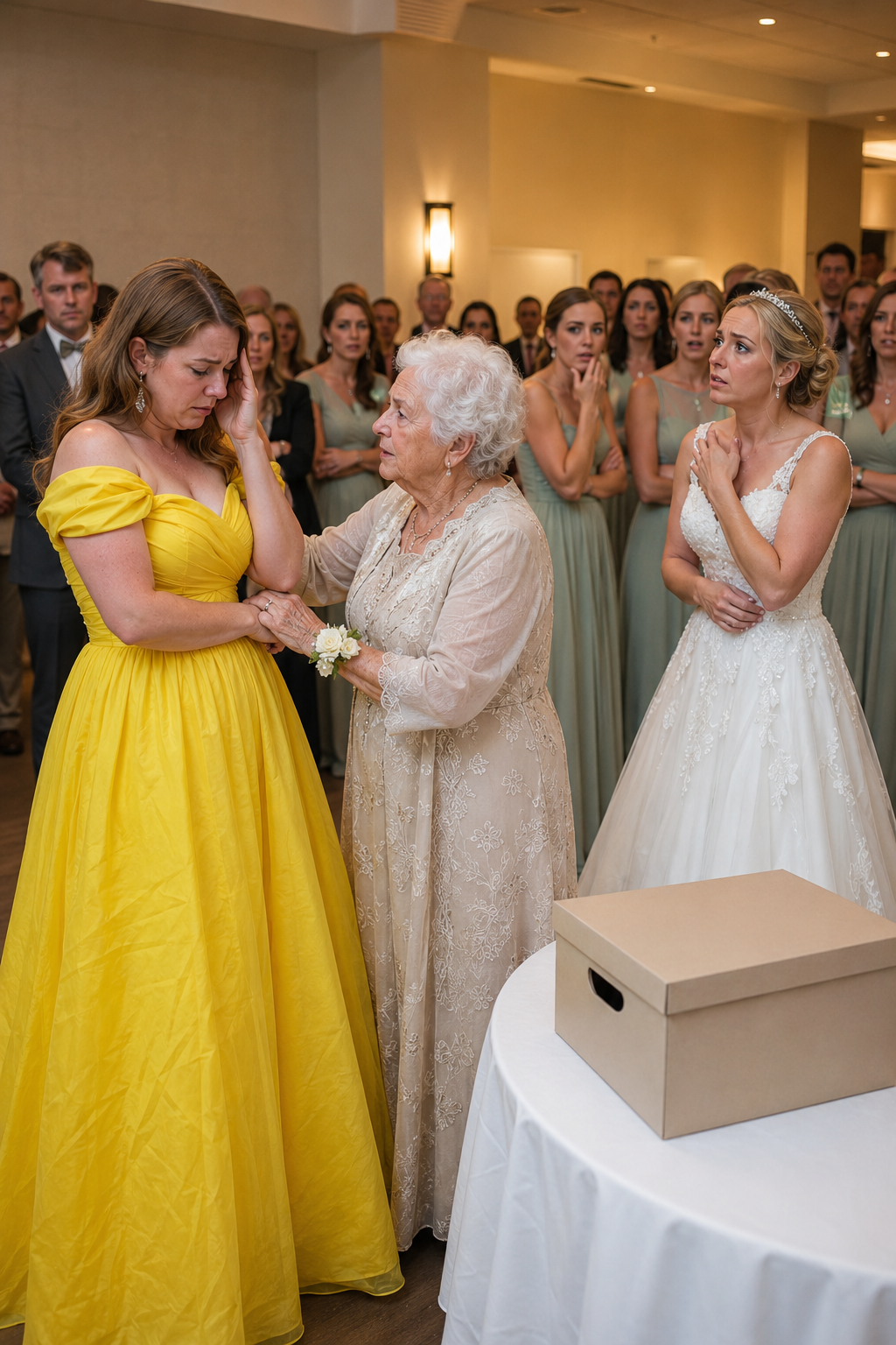 My Sister Put Every Bridesmaid in Sage but Handed Me a Huge Yellow Gown and Said, "It Was All We Had," Until the Groom's Grandmother Took My Hand at the Reception and Asked Why the Bride Had Been Wearing My Life