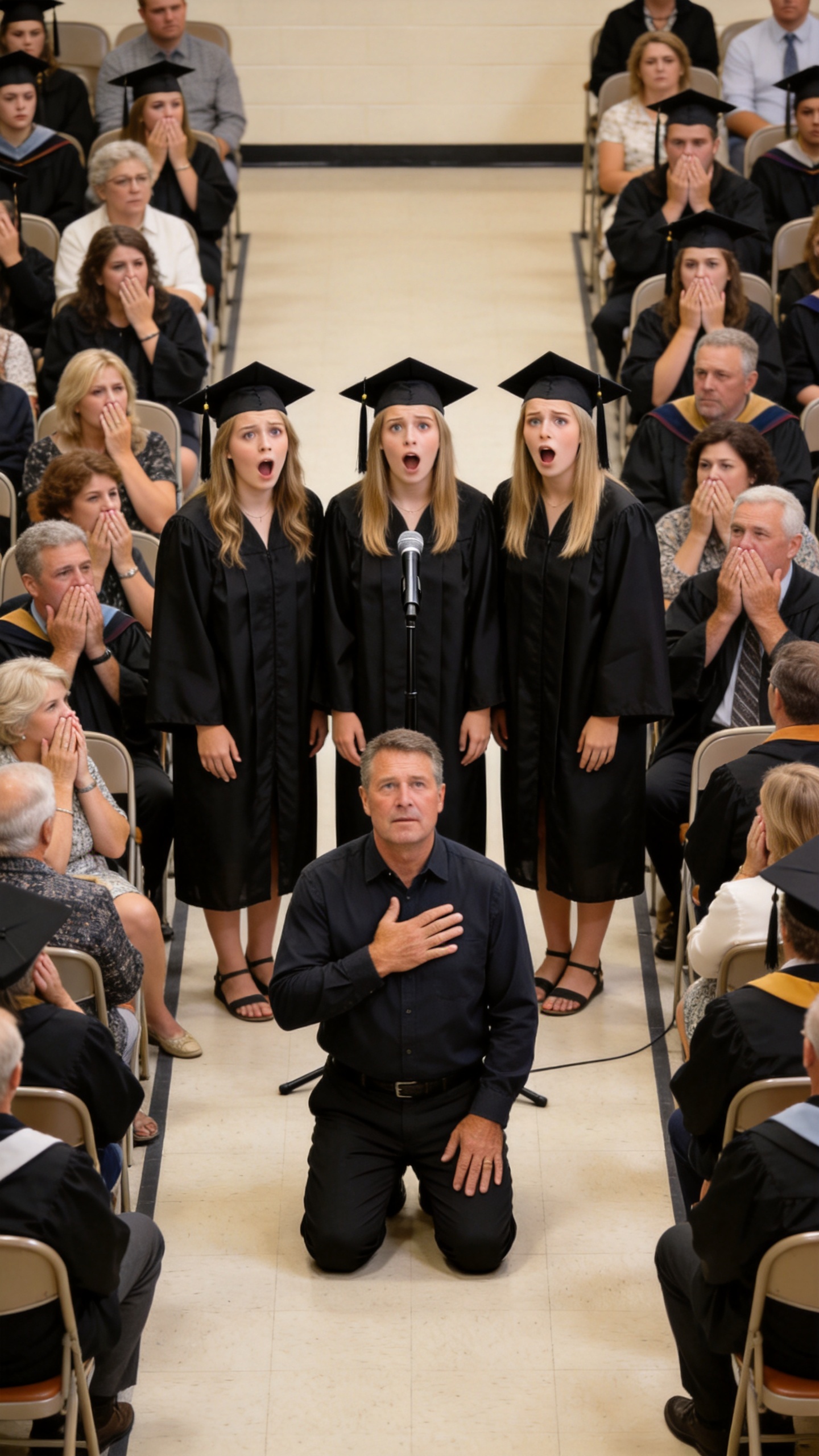 I Gave Up 22 Years Raising My Triplet Nieces. At Their College Graduation, One Of Them Said, "Our Father Couldn't Be Here," And I Dropped To My Knees