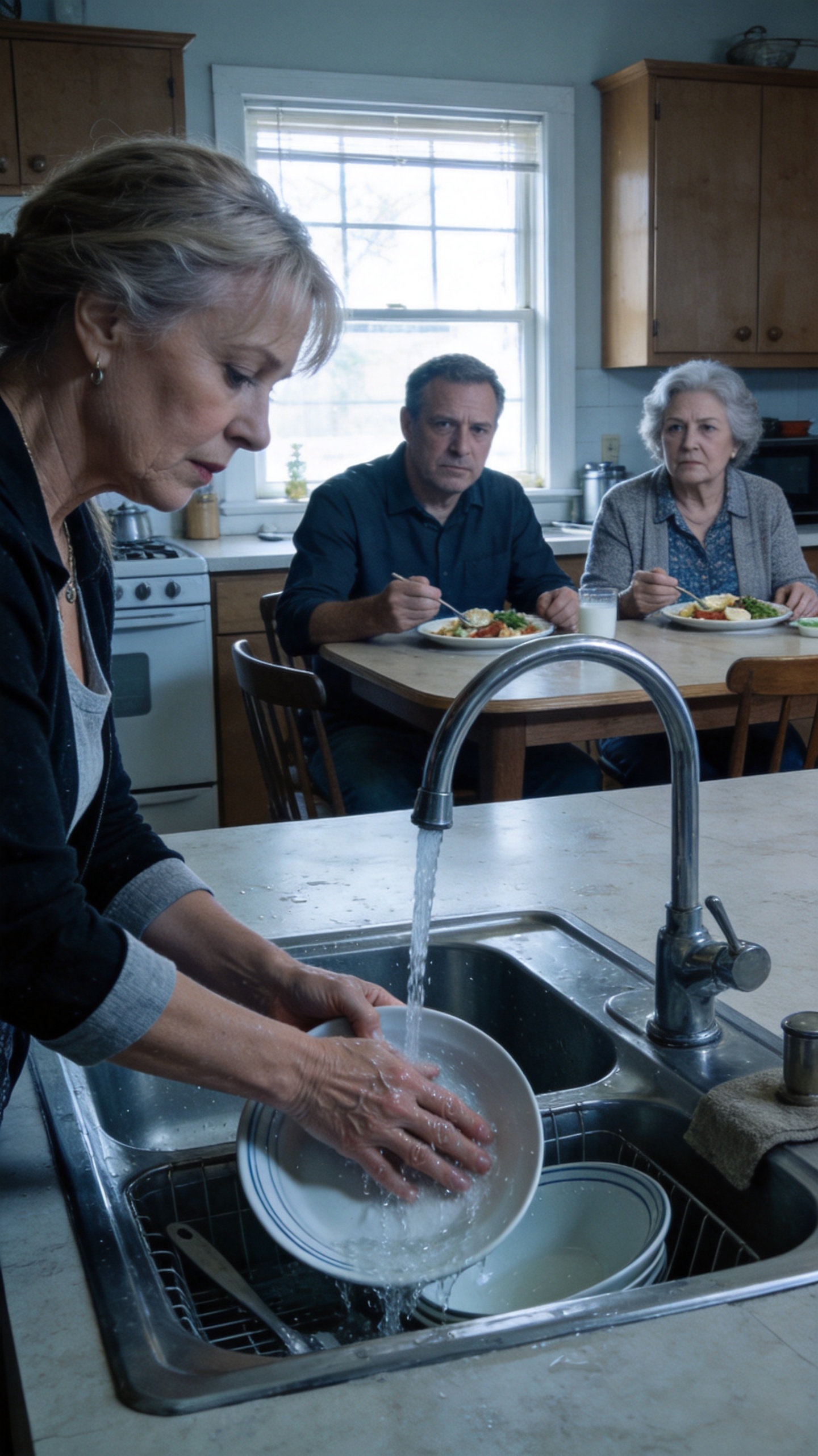 I visited my daughter without notice and was stunned! Her mother-in-law and husband were sitting and eating while she was washing dishes, shivering from the cold.